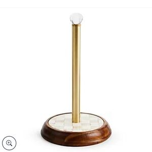 Gold and Wood Paper Towel Holder
